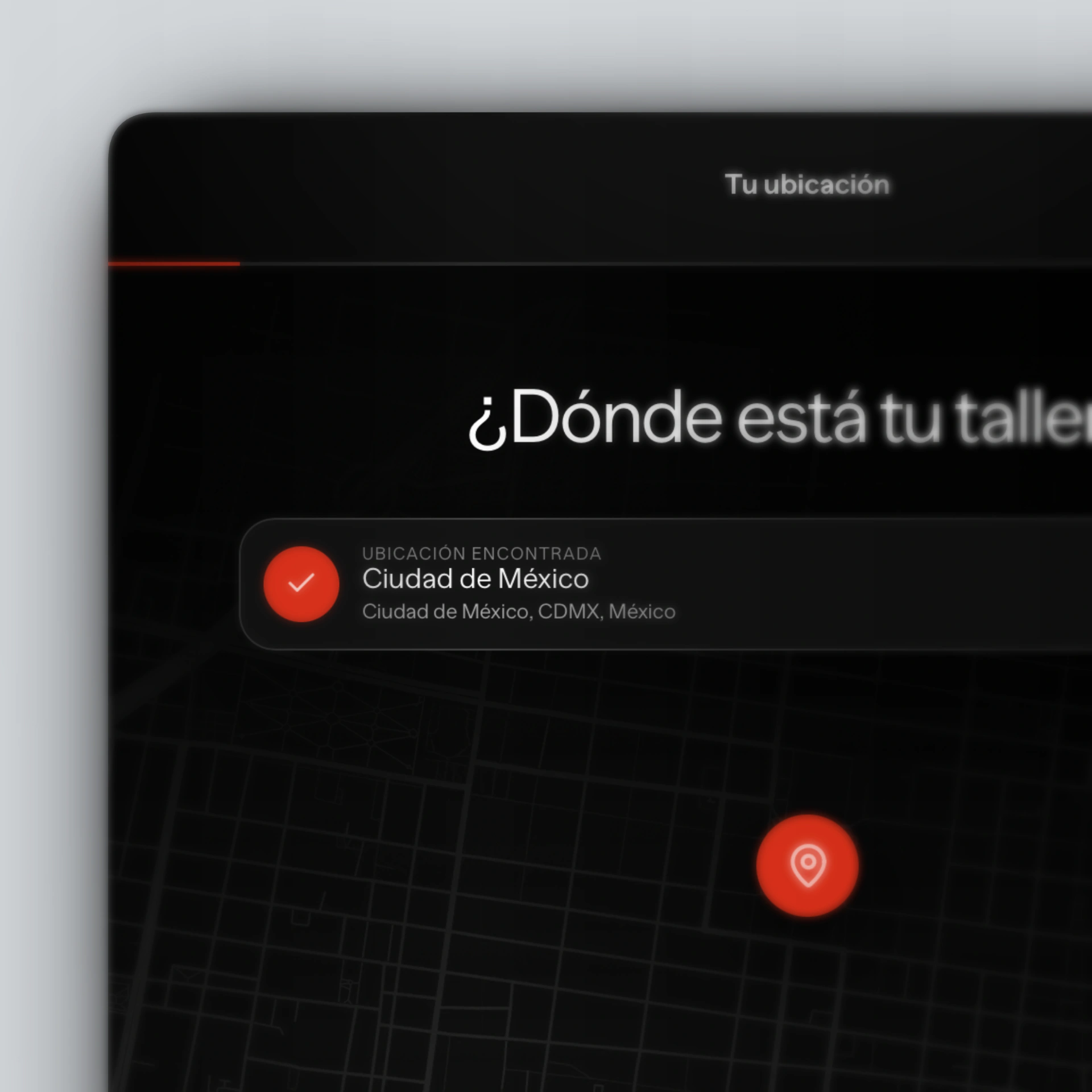 Confirmación de la ubicación de un taller en el diagnóstico